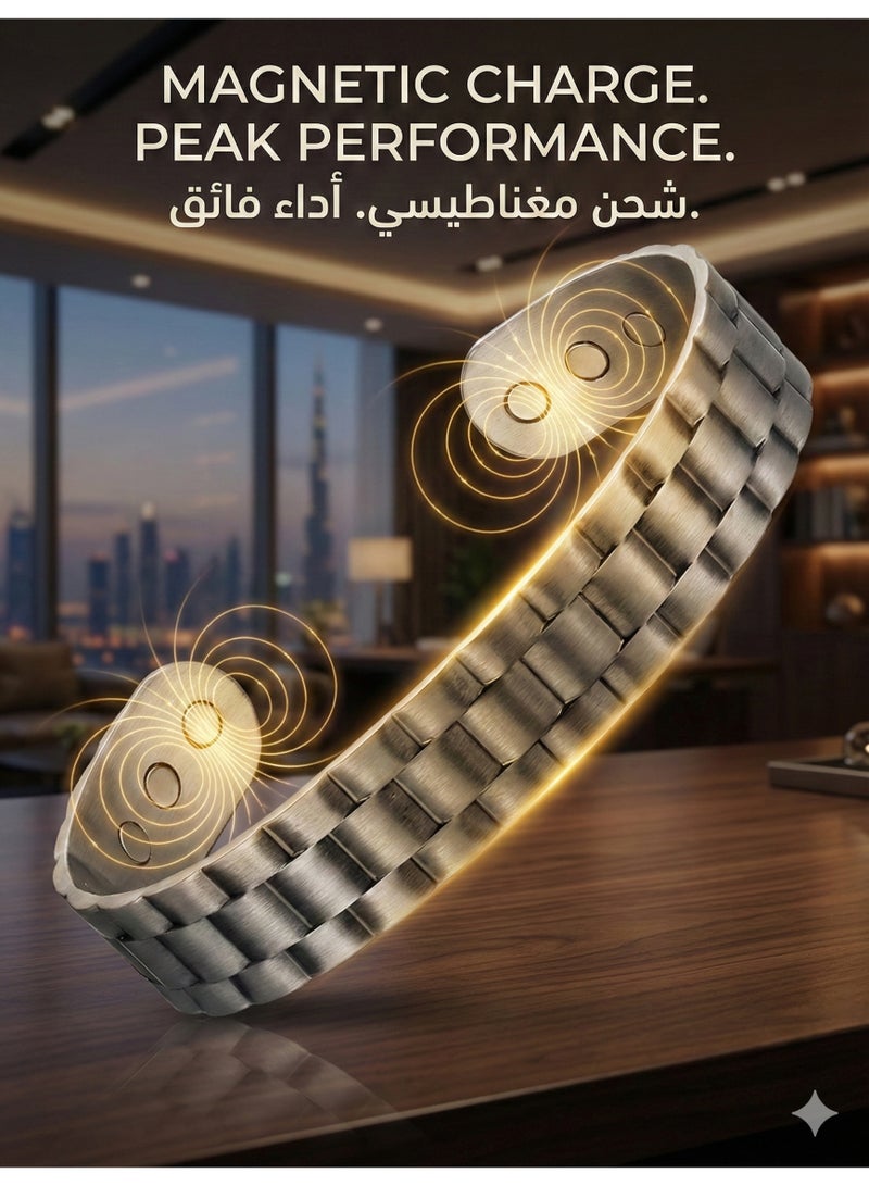 فوريكاسا سوار نحاسي مغناطيسي من النحاس النقي للرجال – تصميم متوازن وأنيق - Image 4